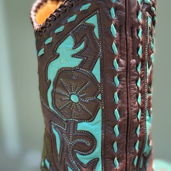 BOOT STAR x OLD GRINGO Calfskin Turquoise Jude Boot Size 7.5 - Picture 5 of 10
